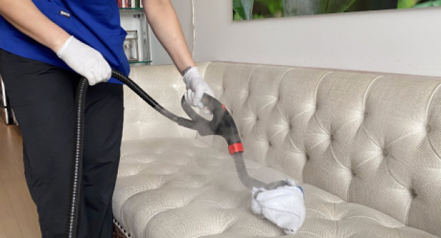 maid steaming couch